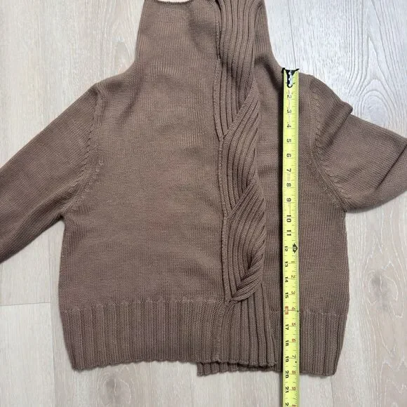 Crea Concept Asymmetric Twist Neck Sweater Sz 40 8 M Virgin Wool Blend Lagenlook - Picture 8 of 12